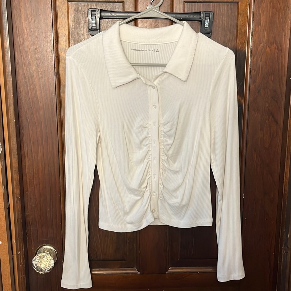 White collared Abercrombie shirt